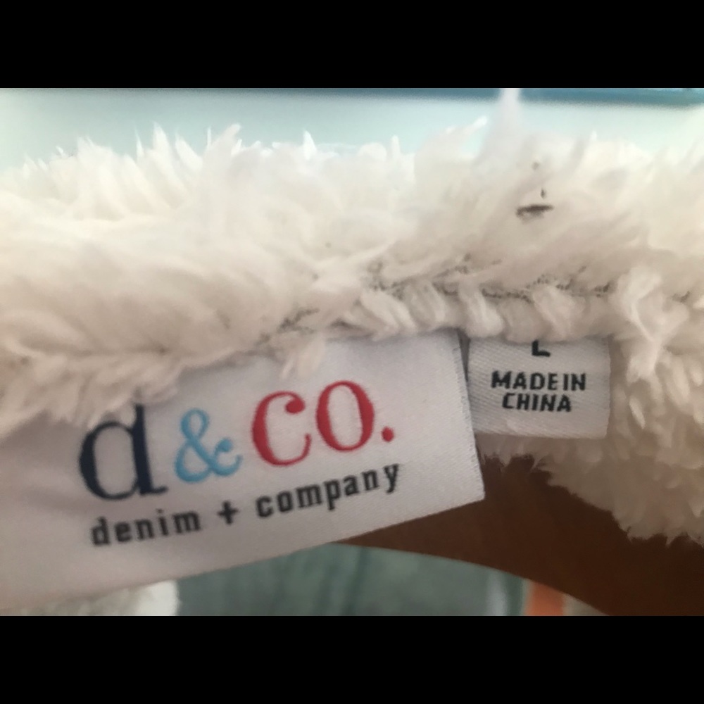 Denim and CO vest faux fur inside worn twice
